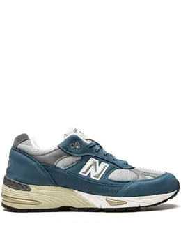 New Balance: Голубые кроссовки  991