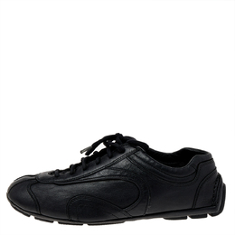 Prada Sport Black Leather Low Top Sneakers Size 40.5 492070