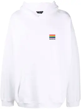 Balenciaga: Белая толстовка Pride