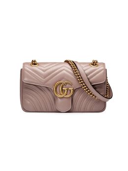 Gucci: Розовая сумка GG Marmont