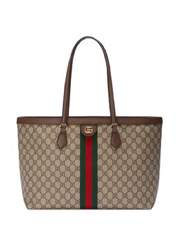 Gucci: Бежевая сумка-шоппер Ophidia GG