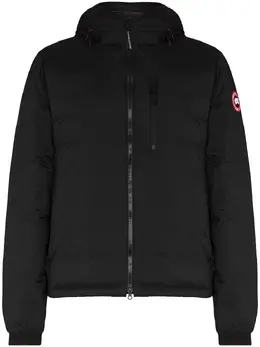 Canada Goose: Чёрная куртка Lodge