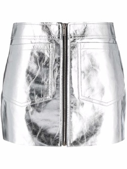 Saint Laurent: Серебристая юбка 