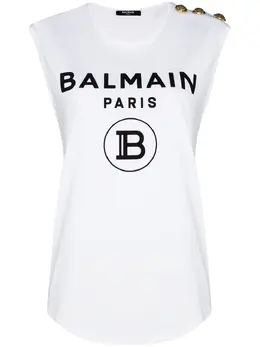 Balmain: Топ с принтом 