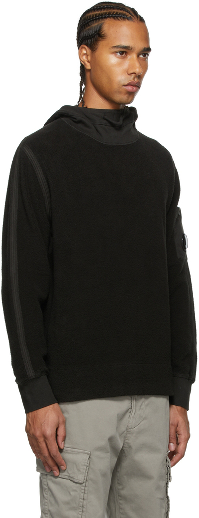 C.P. Company Black Polar Fleece Hoodie 11CMSS083A 005863G lpn9062884 LePodium