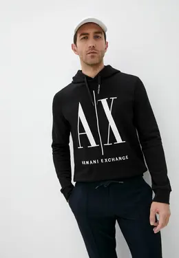 Armani Exchange: Чёрная толстовка