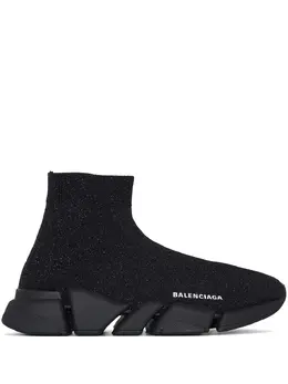 Balenciaga: Чёрные кроссовки Speed.2