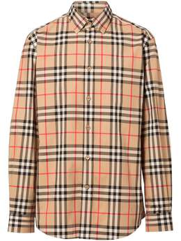 Burberry: Бежевая рубашка Vintage Check