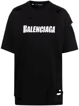 Balenciaga: Футболка Boxy с принтом