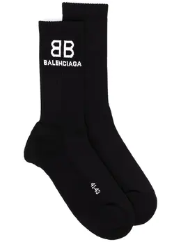 Balenciaga: Чёрные носки BB