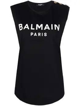 Balmain: Майка с принтом 