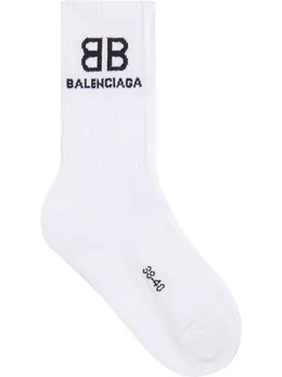 Balenciaga: Белые носки BB