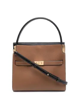 Tory Burch: Коричневая сумка  Lee Radziwill Double