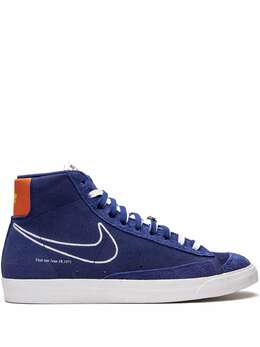 Nike: Голубые кроссовки Blazer Mid 77