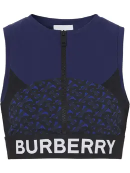 Burberry: Топ  Monogram с принтом