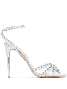 Aquazzura: Серебристые сандалии 