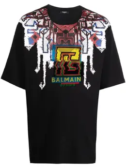 Balmain: Футболка с принтом 