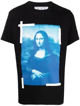 Off-White: Чёрная футболка Monalisa