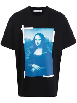 Off-White: Чёрная футболка Monalisa