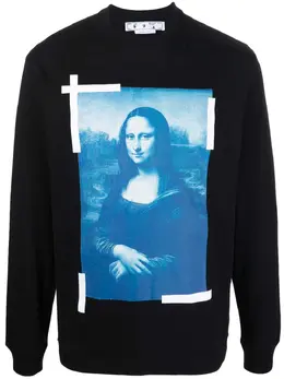 Off-White: Чёрная футболка Monalisa