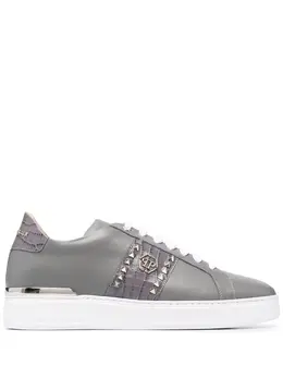 Philipp Plein: Серебристые кроссовки  The Plein Original