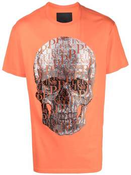 Philipp Plein: Оранжевая футболка  Skull