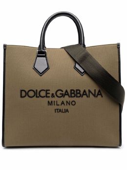 Dolce & Gabbana: Зелёная сумка-шоппер Edge