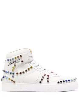 Philipp Plein: Белые кроссовки  Crystal