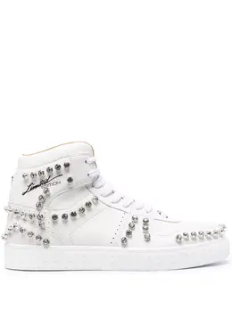 Philipp Plein: Белые кроссовки  Crystal