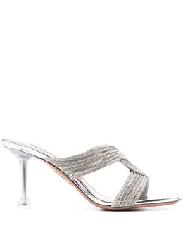 Aquazzura: Серебристые сабо 