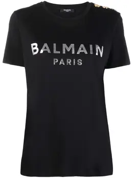 Balmain: Футболка на пуговицах