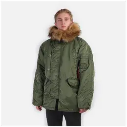 ALPHA INDUSTRIES: Зелёный пуховик 