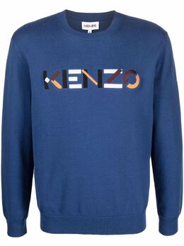 Kenzo: Голубой свитер 