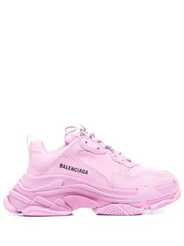 Balenciaga: Розовые кроссовки Triple S