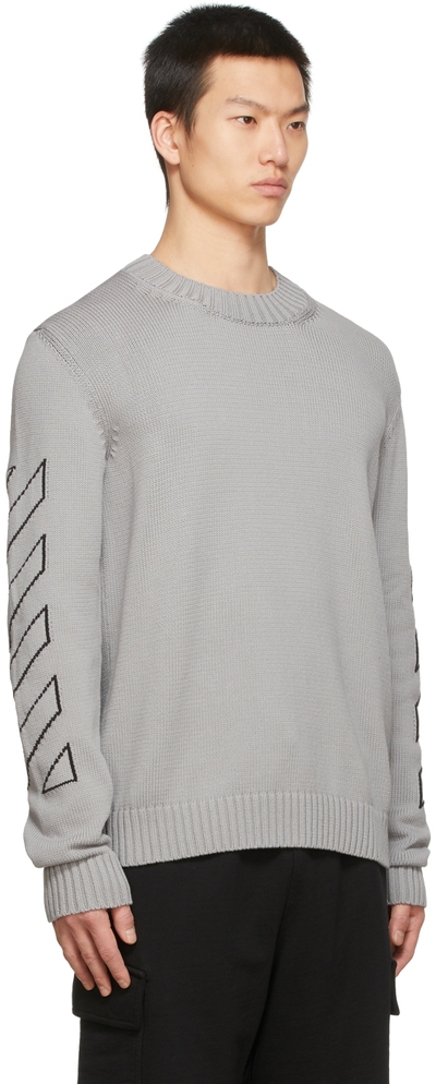 Grey off clearance white sweater