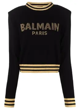 Balmain: Чёрный свитер