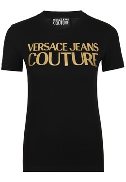 VERSACE JEANS COUTURE: Чёрная футболка 