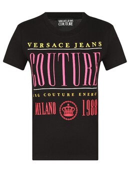 VERSACE JEANS COUTURE: Чёрная футболка