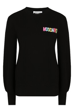 MOSCHINO: Чёрная толстовка 