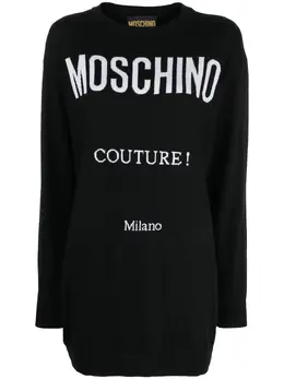 Moschino: Трикотажное платье  Couture