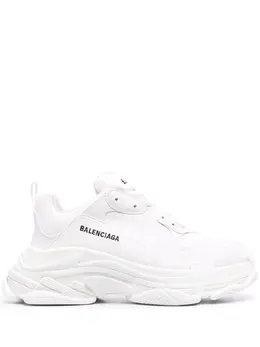 Balenciaga: Белые кроссовки Triple S