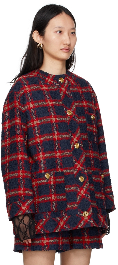 Gucci red cheap and blue jacket