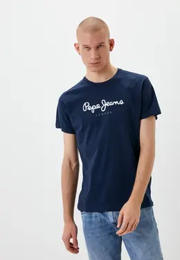 Pepe Jeans: Синяя футболка 