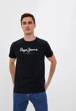 Pepe Jeans: Чёрная футболка 