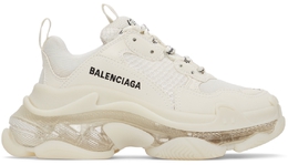 Balenciaga: Белые кроссовки Triple S