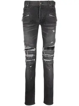 Balmain: Рваные джинсы 