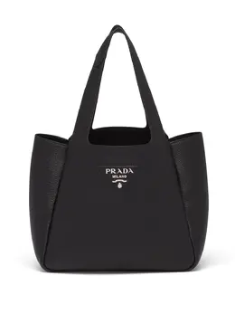 Prada: Чёрная сумка-шоппер 