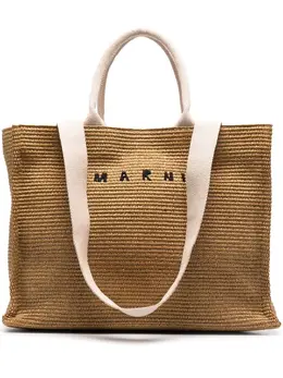 Marni: Коричневая сумка-шоппер 