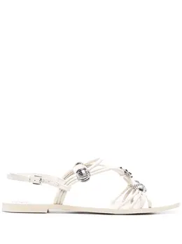 Tory Burch: Белые сандалии 