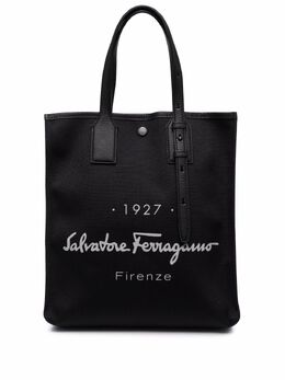 Salvatore Ferragamo: Сумка-шоппер с принтом 